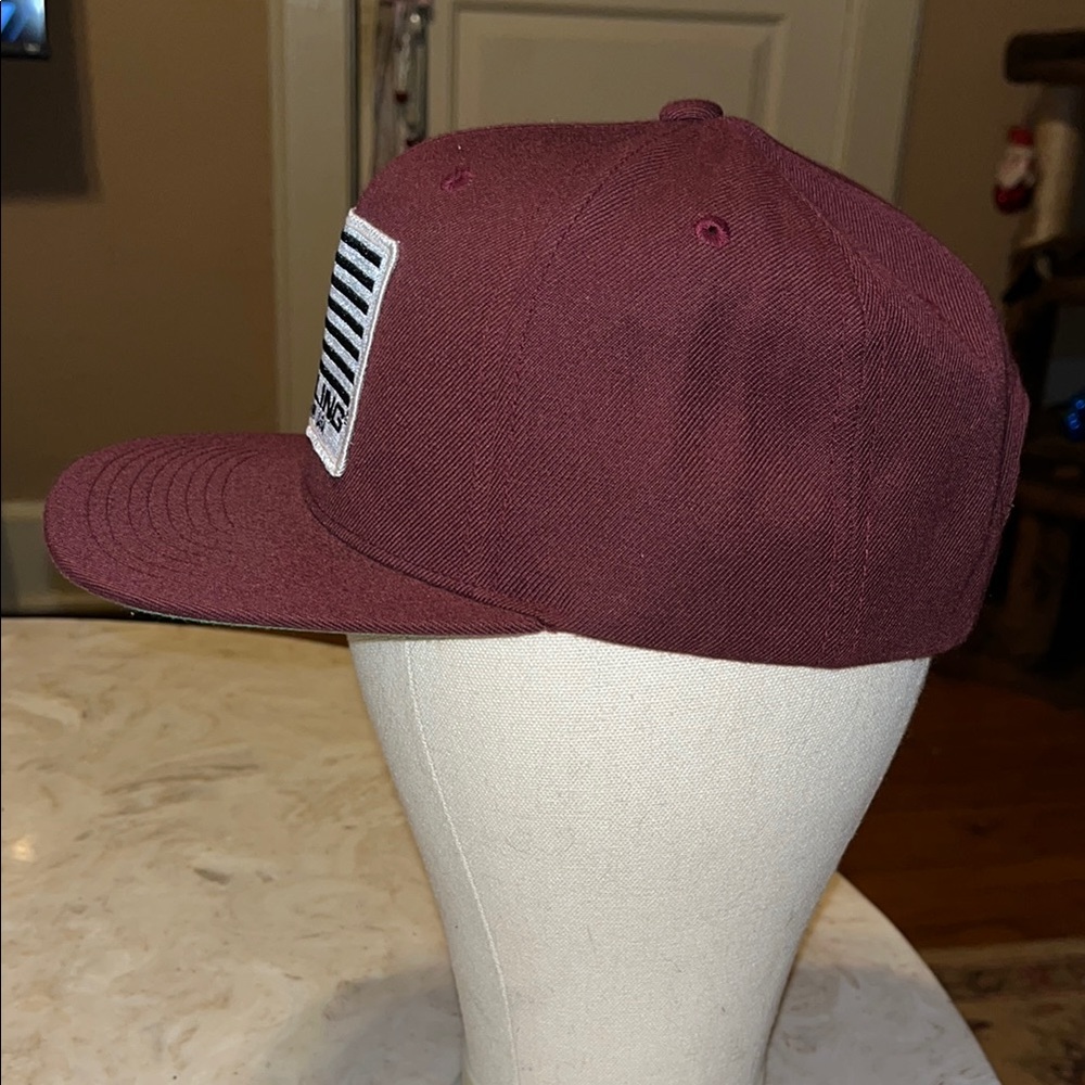 Maroon Feuling Cap With Usa Flag Patch - image 2